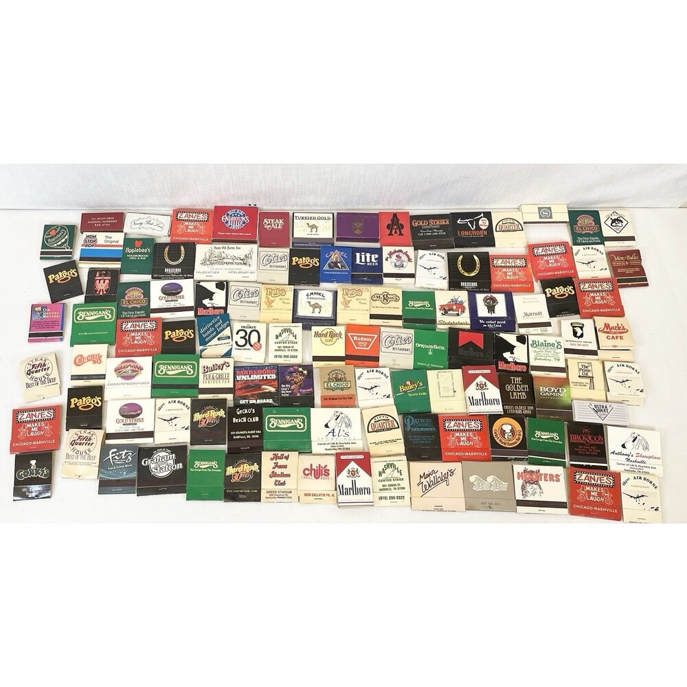(107) Lot of Vintage Assorted Match Books w/ Matches Restaurants Marlboro Hotel